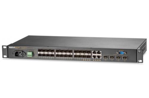 24-Port 100/1000 Managed Layer 2+ SFP Switch Plus 4 10GbE SFP+ Ports