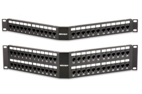 Category 6A MT-Series Unscreened Angled Patch Panel